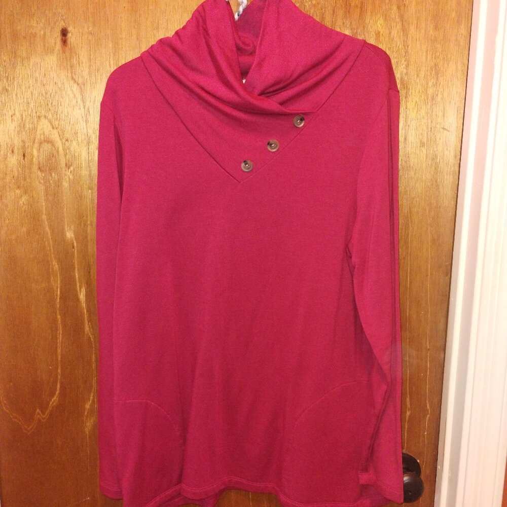 Chico's Maroon Cowl Neck Sweater